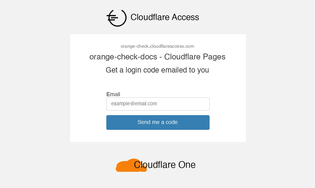 Cloudflare Access のメールアドレス入力画面
